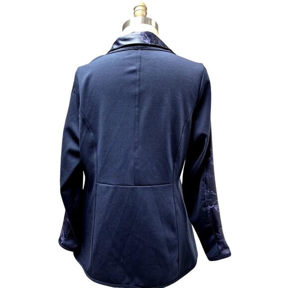 DG2 by Diane Gilman Shawl Collar Jacket Blue Large - Picture 6 of 8